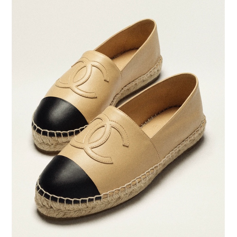 Chanel beige / black leather espadrilles size 41 (with box) - Picture 3 of 7